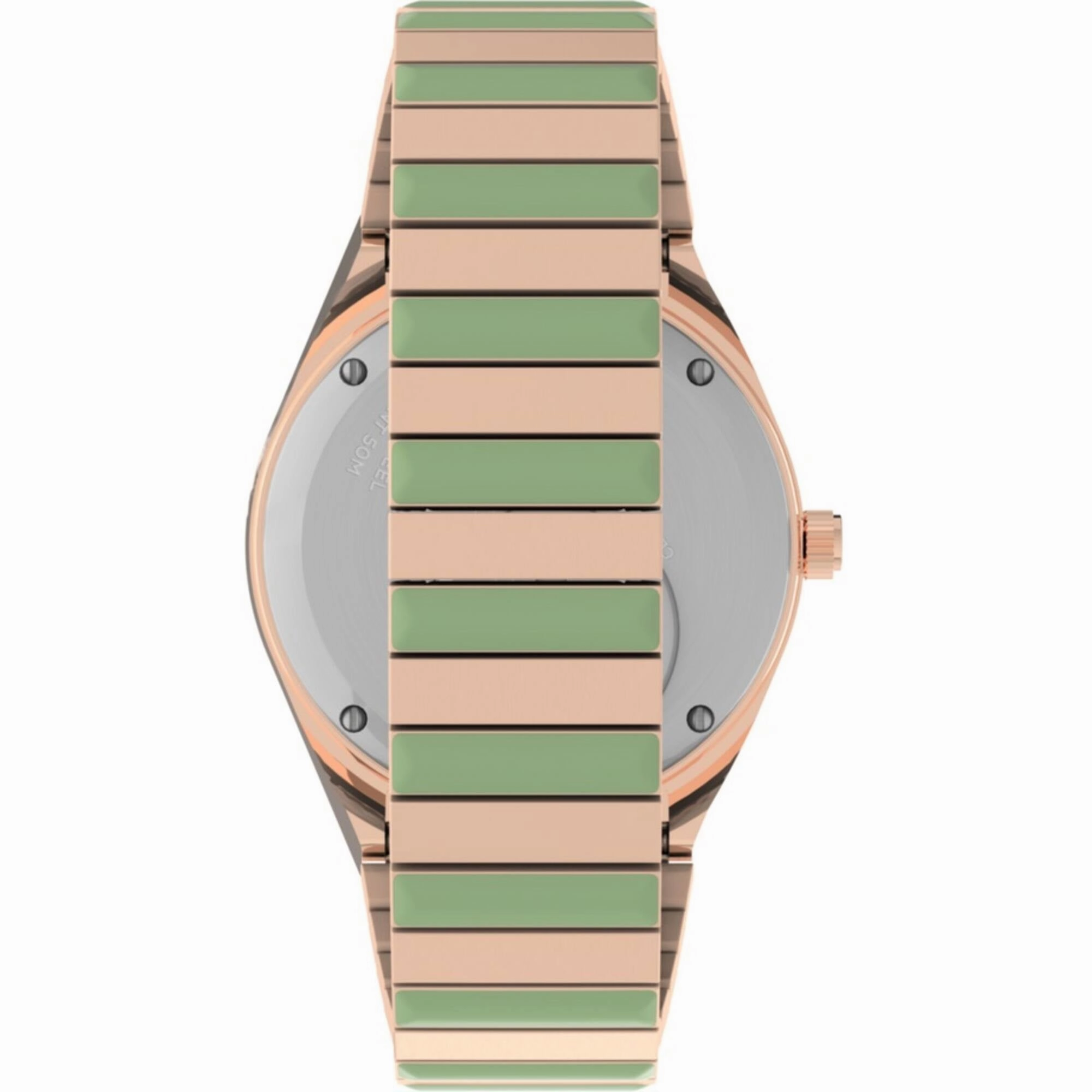Timex Women's Watch - Q Malibu Quartz Green Dial Two Tone Bracelet | TW2V38700