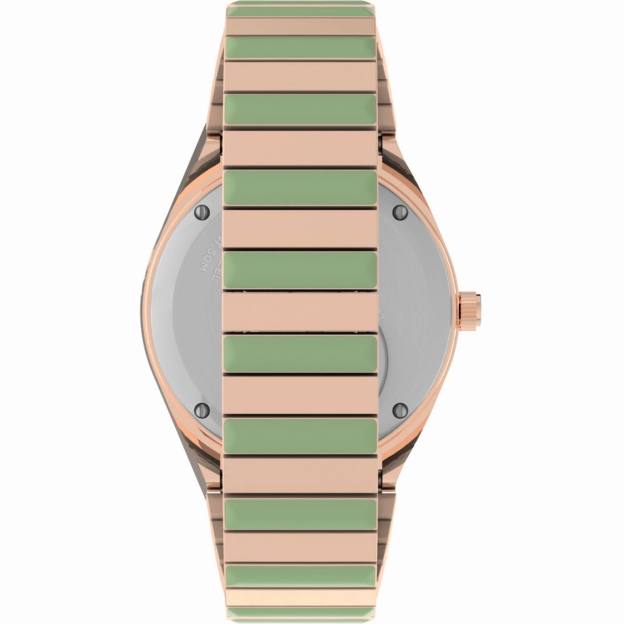 Timex Women's Watch - Q Malibu Quartz Green Dial Two Tone Bracelet | TW2V38700