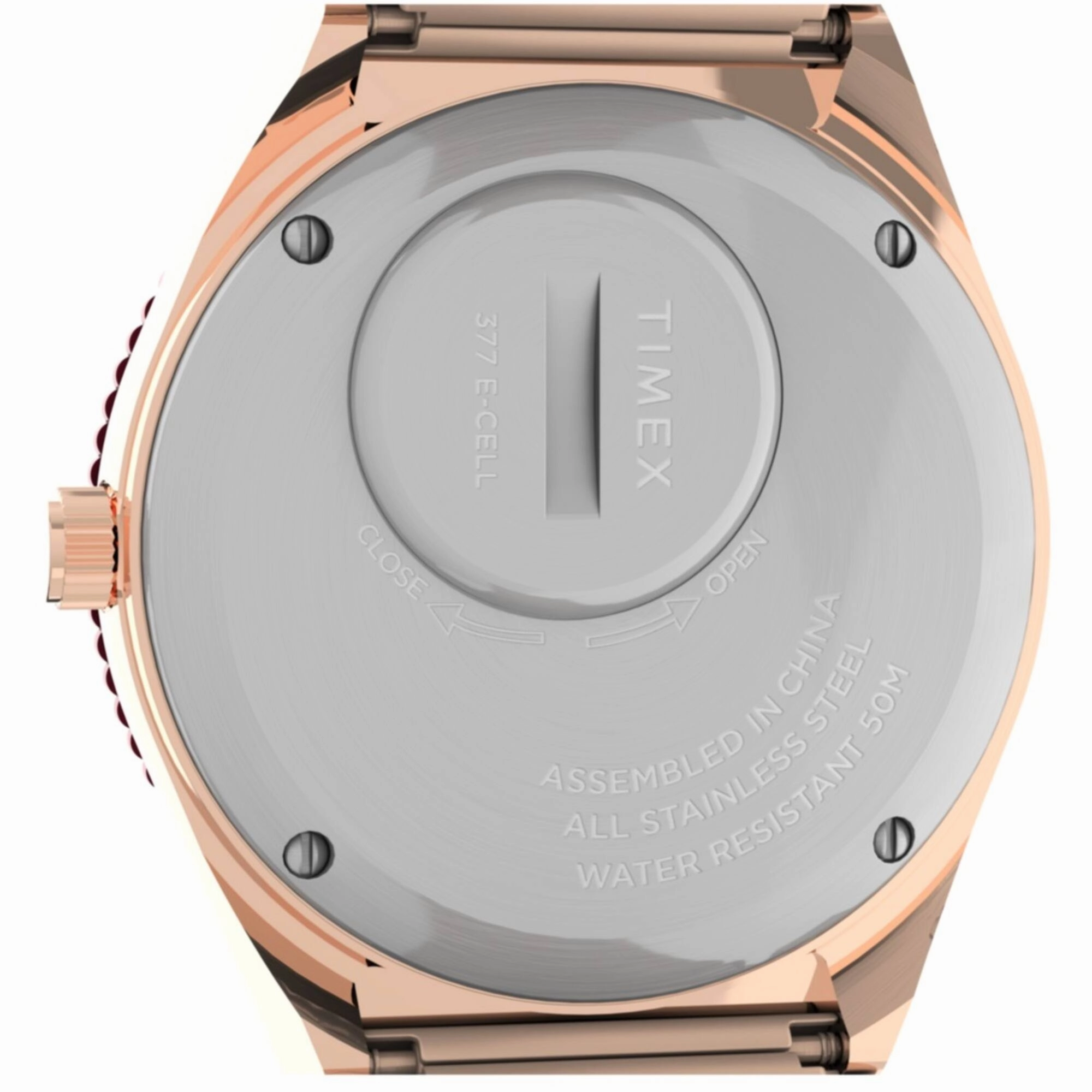 Timex Women's Watch - Q Malibu Rotating Bezel Pink Dial Expansion Bracelet | TW2V38600