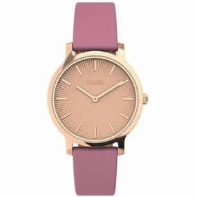 Timex Women's Watch - Transcend Quartz Rose Gold Dial Pink Leather Strap | TW2V66900