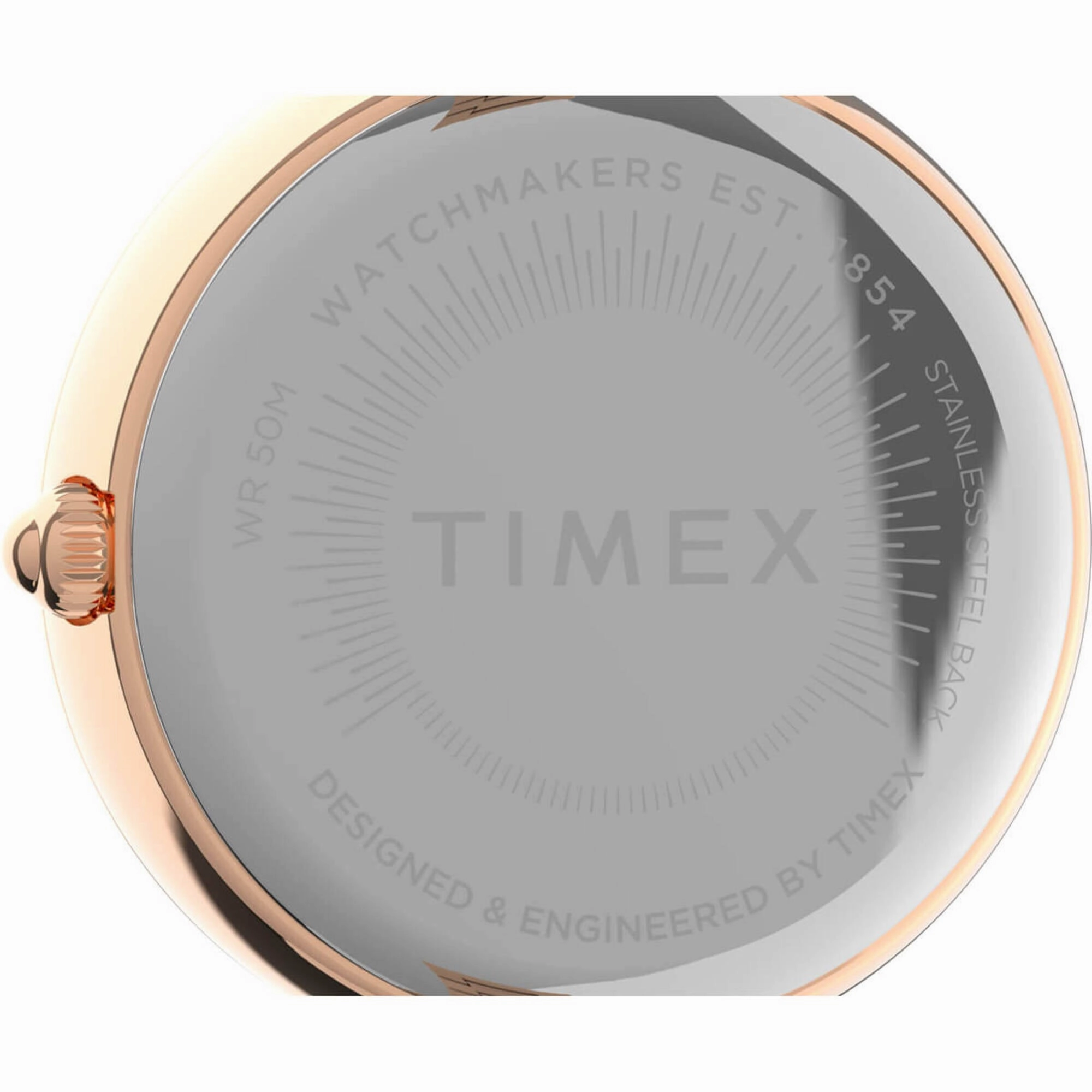 Timex Women's Watch - Trend Crystal Bezel Blue Dial Rose Gold Bracelet | TW2V24600