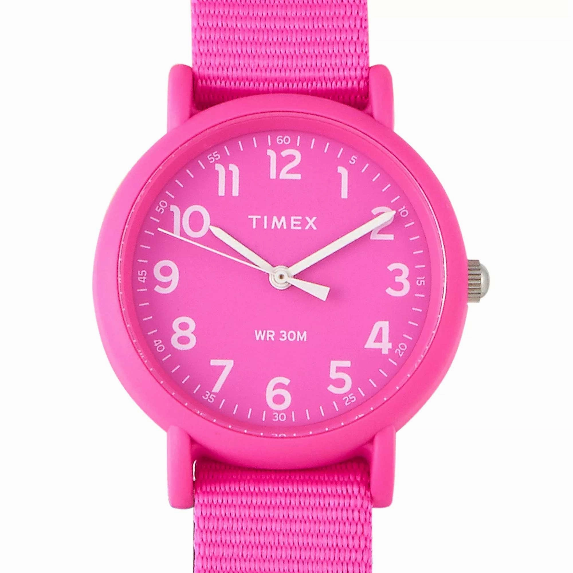 Timex Women's Watch - Weekender Quartz Resin Case Pink Dial Nylon Strap | TWG018100
