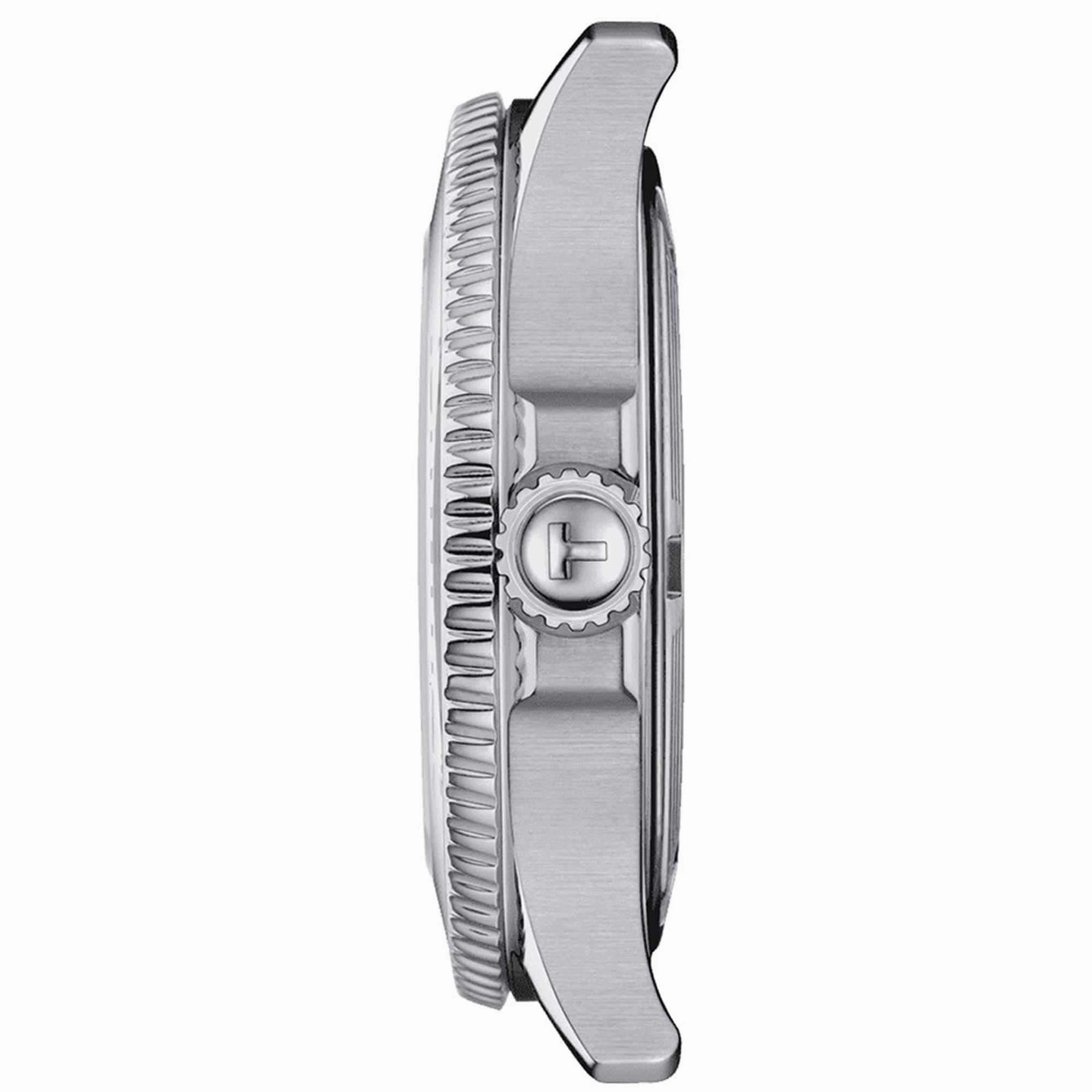 Tissot Unisex Watch - Seastar 1000 Quartz White Dial Grey Bracelet | T1202101101100
