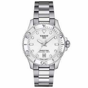 Tissot Unisex Watch - Seastar 1000 Quartz White Dial Grey Bracelet | T1202101101100