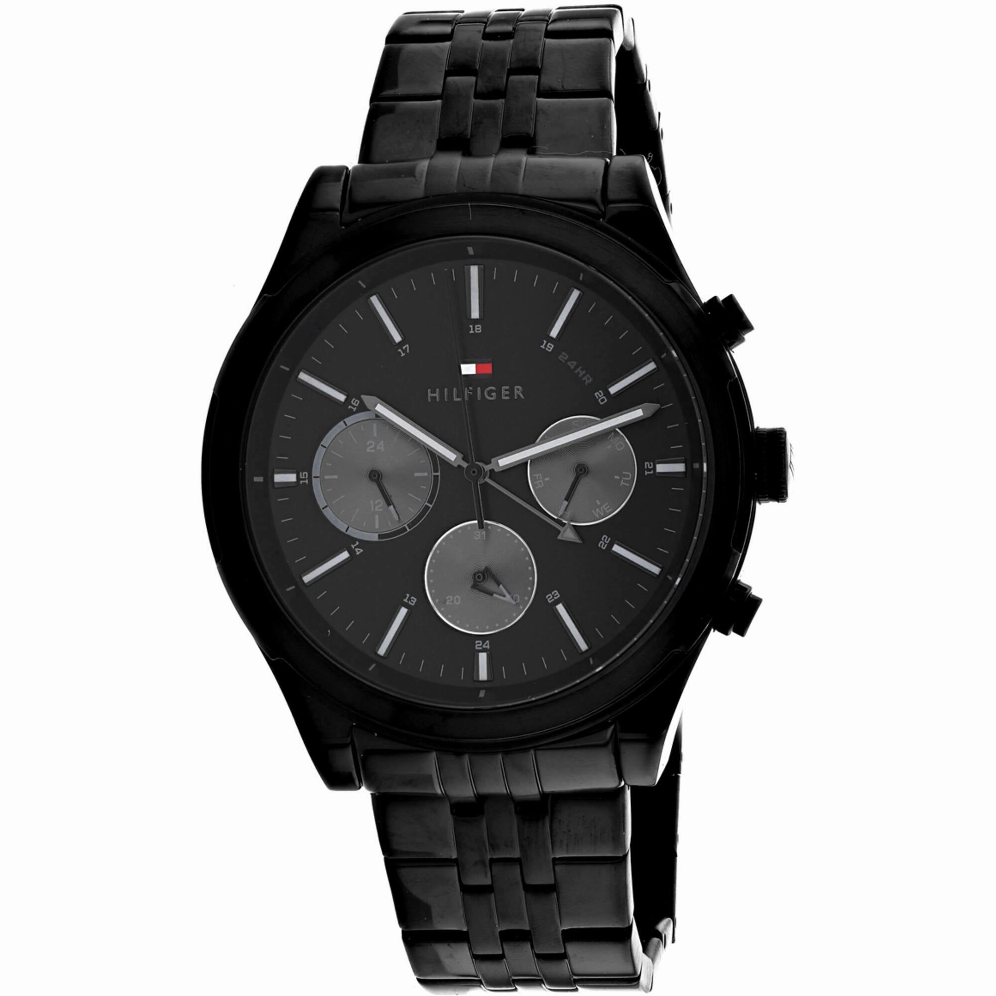 Tommy Hilfiger Men's Watch - Ashton Black Dial Plated Steel Bracelet | 1791738