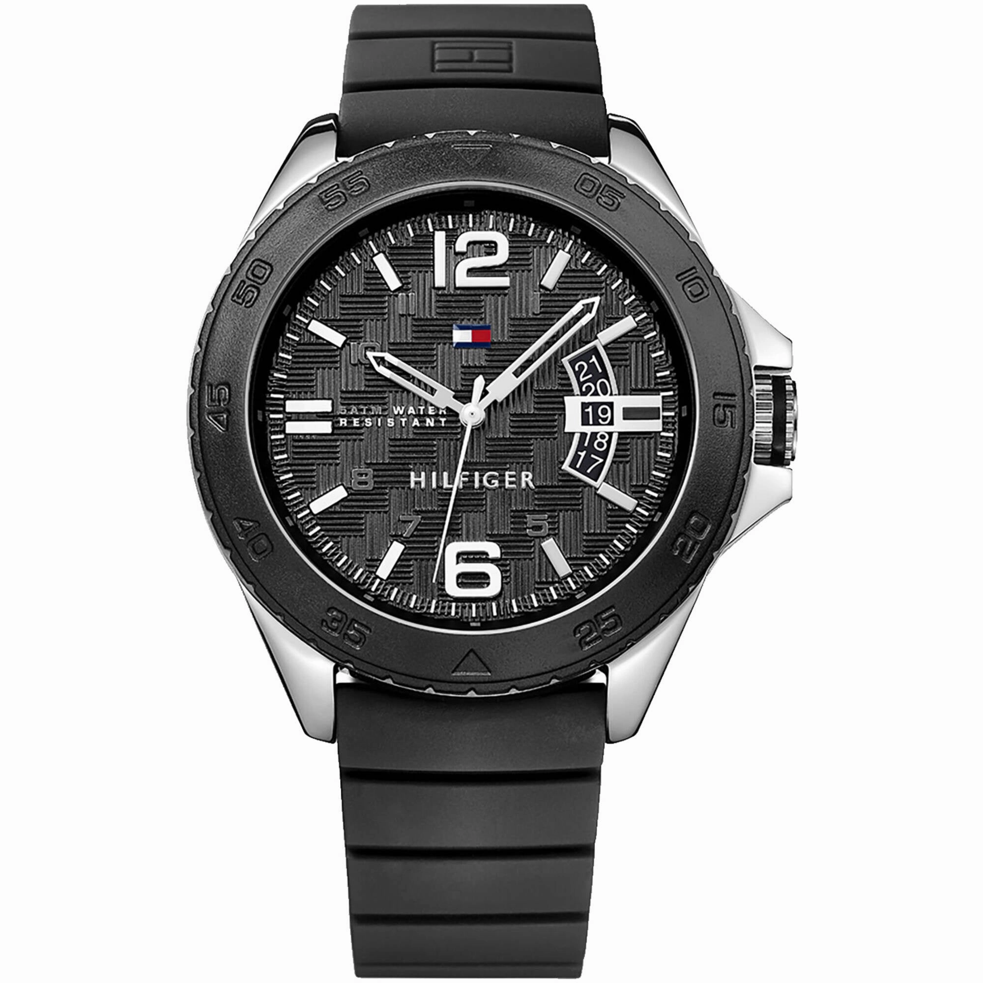 Tommy Hilfiger Men's Watch - Cody Quartz Black Dial Rubber Strap | 1791203