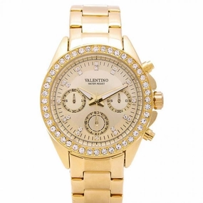 Valentino 20121502-GOLD - GOLD DIAL EXCALIBUR IP STAINLESS STEEL BAND STRAP Watch  for Women
