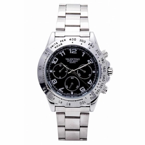 Valentino 20121652-BLACK DIAL STAINLESS BAND STRAP Watch for Men