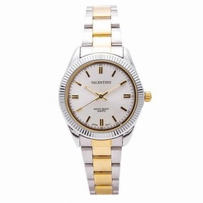 Valentino 20121678-TWO TONE - SILVER DIAL CASIO IP GLD MTL STYLE L STAINLESS BAND STRAP Watch for Women
