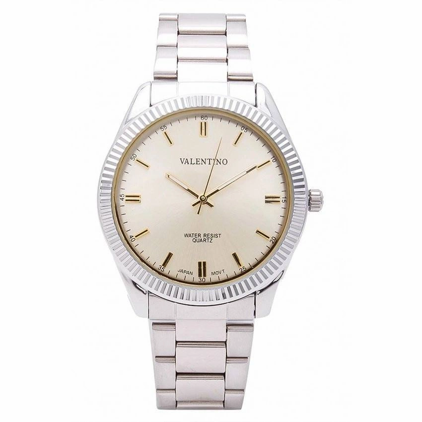 Valentino 20121679-SILVER - GOLD DIAL CASIO IP WHT MTL STYLE G MEN  STAINLESS BAND STRAP Watch for Women