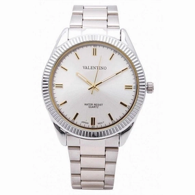 Valentino 20121679-SILVER - SILVER DIAL CASIO IP WHT MTL STYLE G STAINLESS BAND STRAP Watch for Men