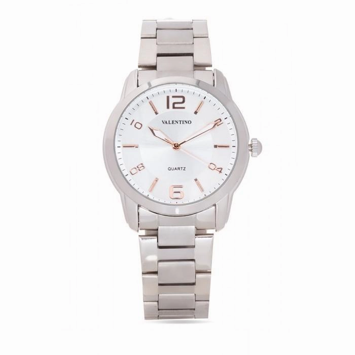 Valentino 20121911-White Dial Rg Index Stainless  Strap Watch For Men