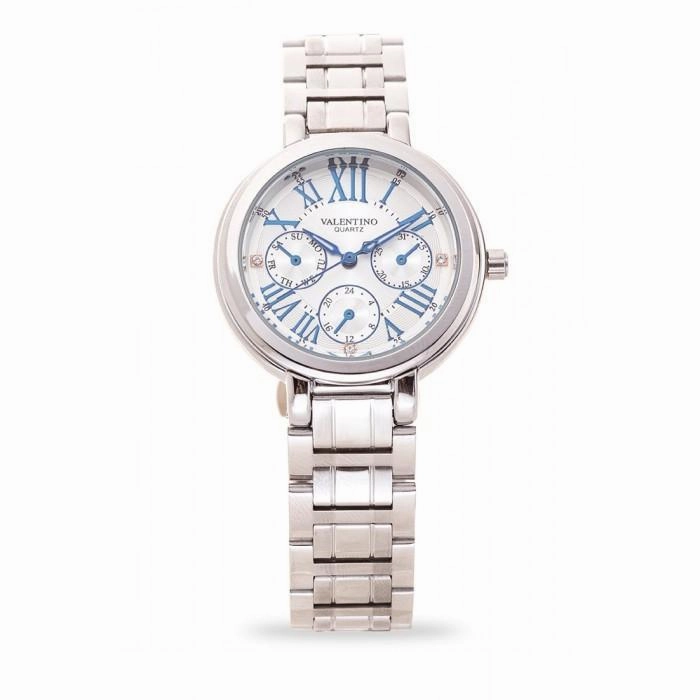 Valentino 20121928-SILVER DIAL CLASSIC SHN MTL IP WHT STAINLESS BAND STRAP Watch For Women