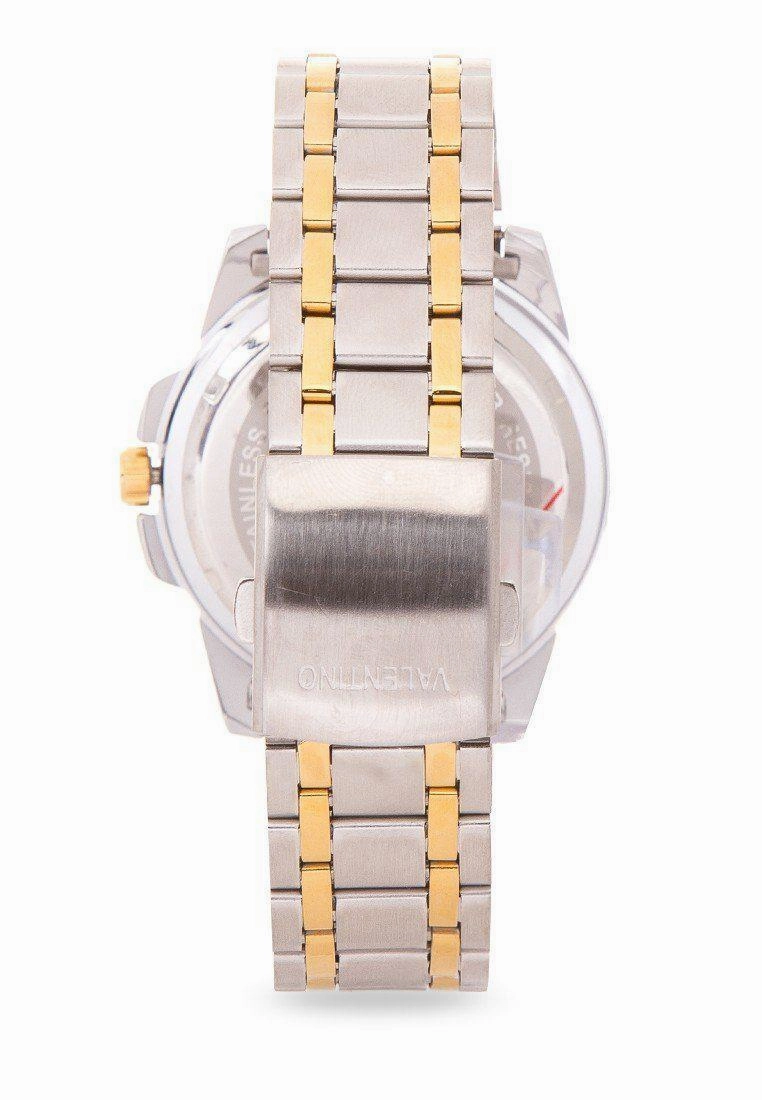 Valentino 20121952-TWO TONE - BLACK DIAL STAINLESS BAND Watch For Men