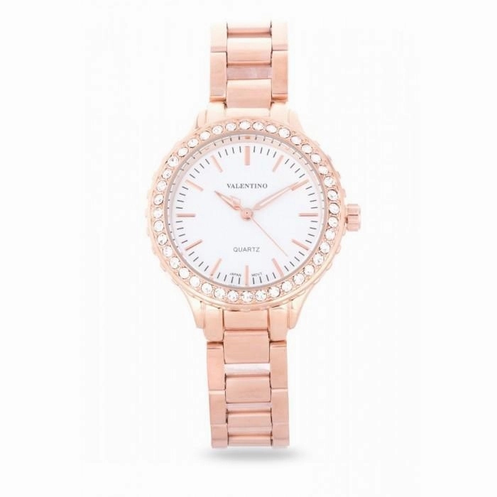 Valentino 20121960-ROSE GOLD - WHITE DIAL STAINLESS BAND Watch For Women