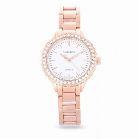 Valentino 20121960-ROSE GOLD - WHITE DIAL STAINLESS BAND Watch For Women