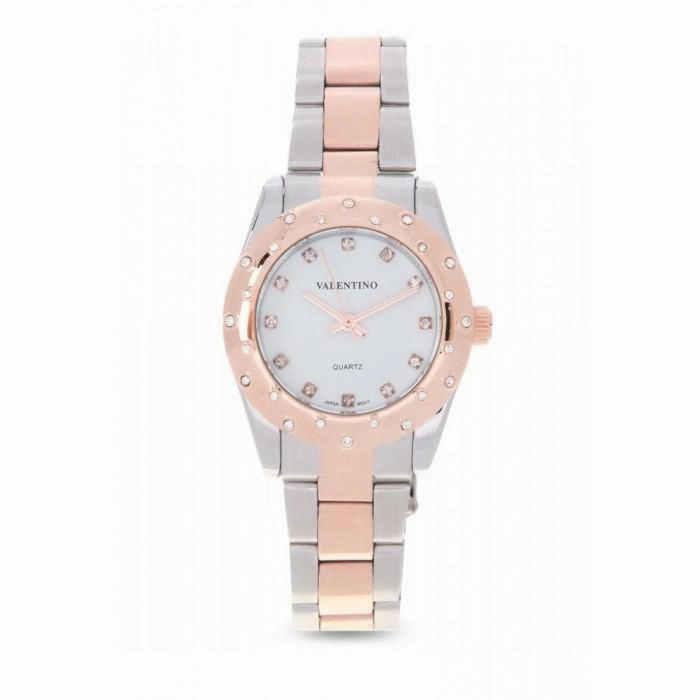 Valentino 20121974-TWO TONE  - White Dial Two Tone Stainless Band Watch For Women