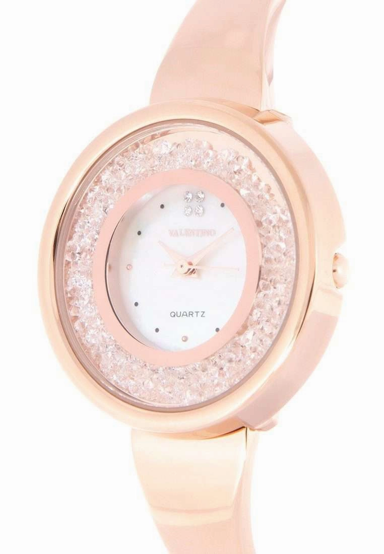 Valentino 20122149-ROSE MOP DIAL Rose Gold Fashion Metal Band Watch for Women