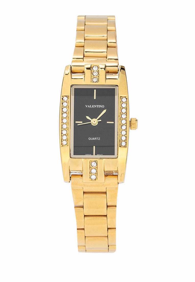 Valentino 20122382-BLACK DIAL Stainless Steel Strap Analog Watch for Women