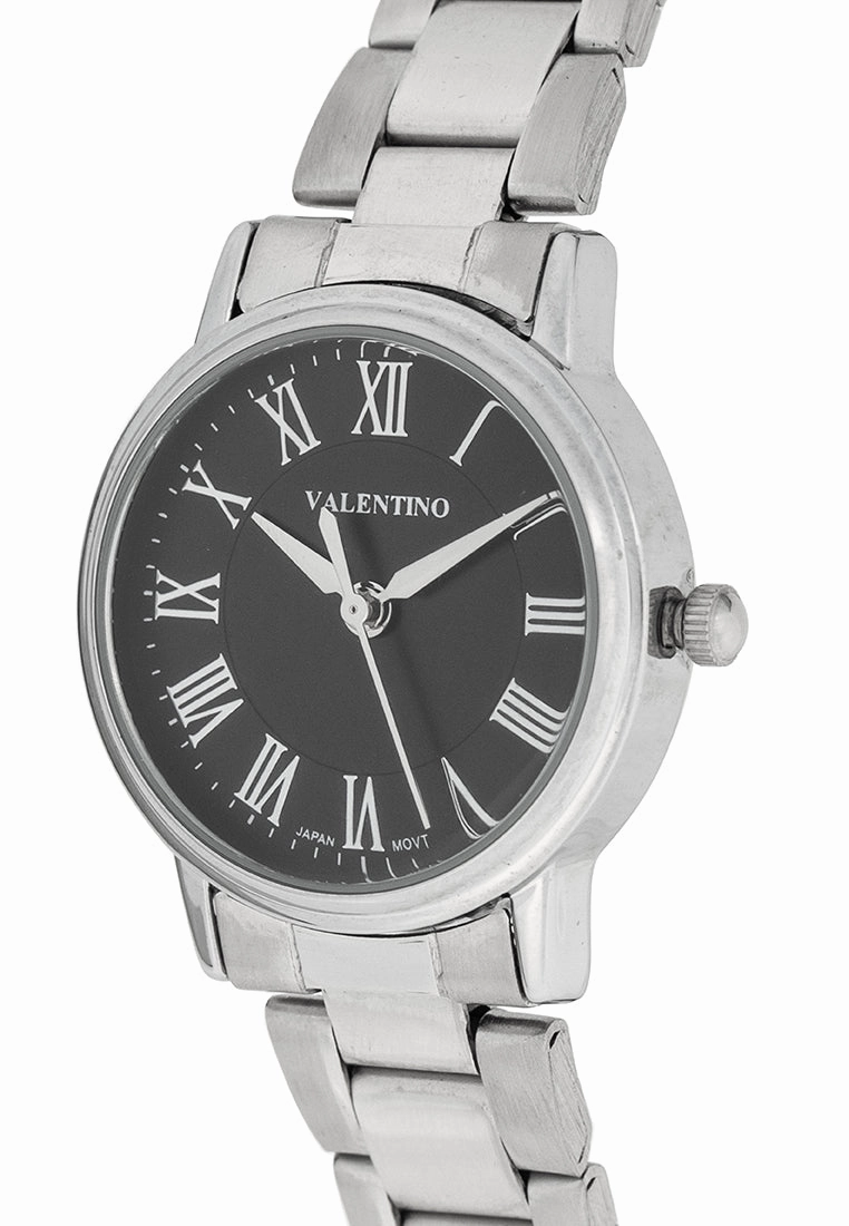 Valentino 20122388-BLACK DIAL Stainless Steel Strap Analog Watch for Women