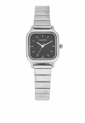 Valentino 20122391-BLACK DIAL Stainless Steel Strap Analog Watch for Women
