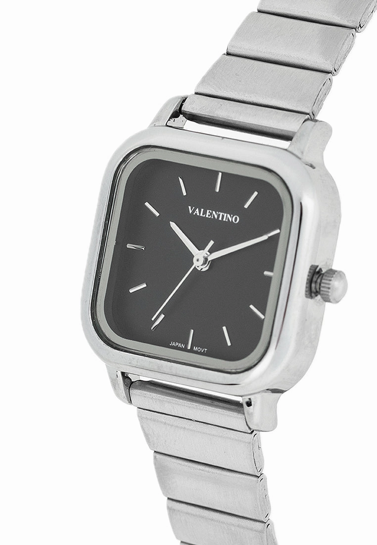 Valentino 20122391-BLACK DIAL Stainless Steel Strap Analog Watch for Women