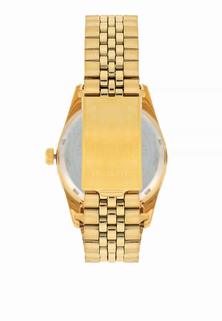 Valentino 20122402-GOLD - BLACK DIAL Stainless Steel Strap Analog Watch for Men