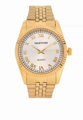 Valentino 20122402-GOLD - SILVER DIAL Stainless Steel Strap Analog Watch for Men