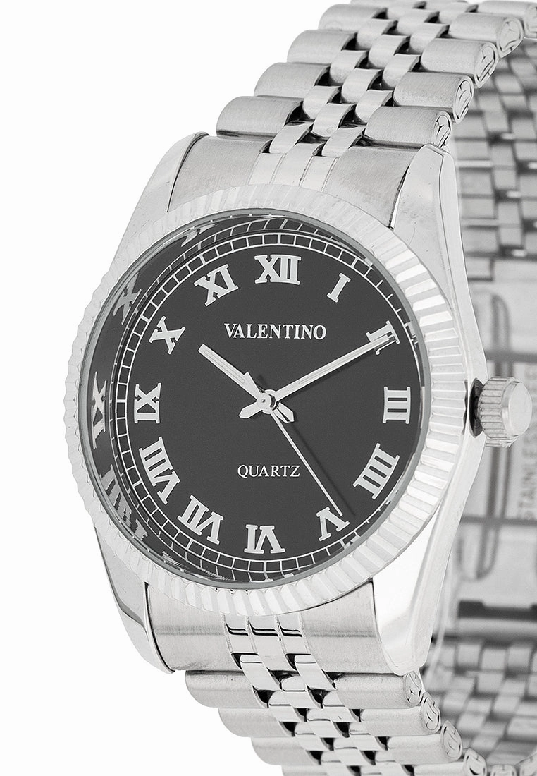 Valentino  20122404-BLACK DIAL Stainless Steel Strap Analog Watch for Men