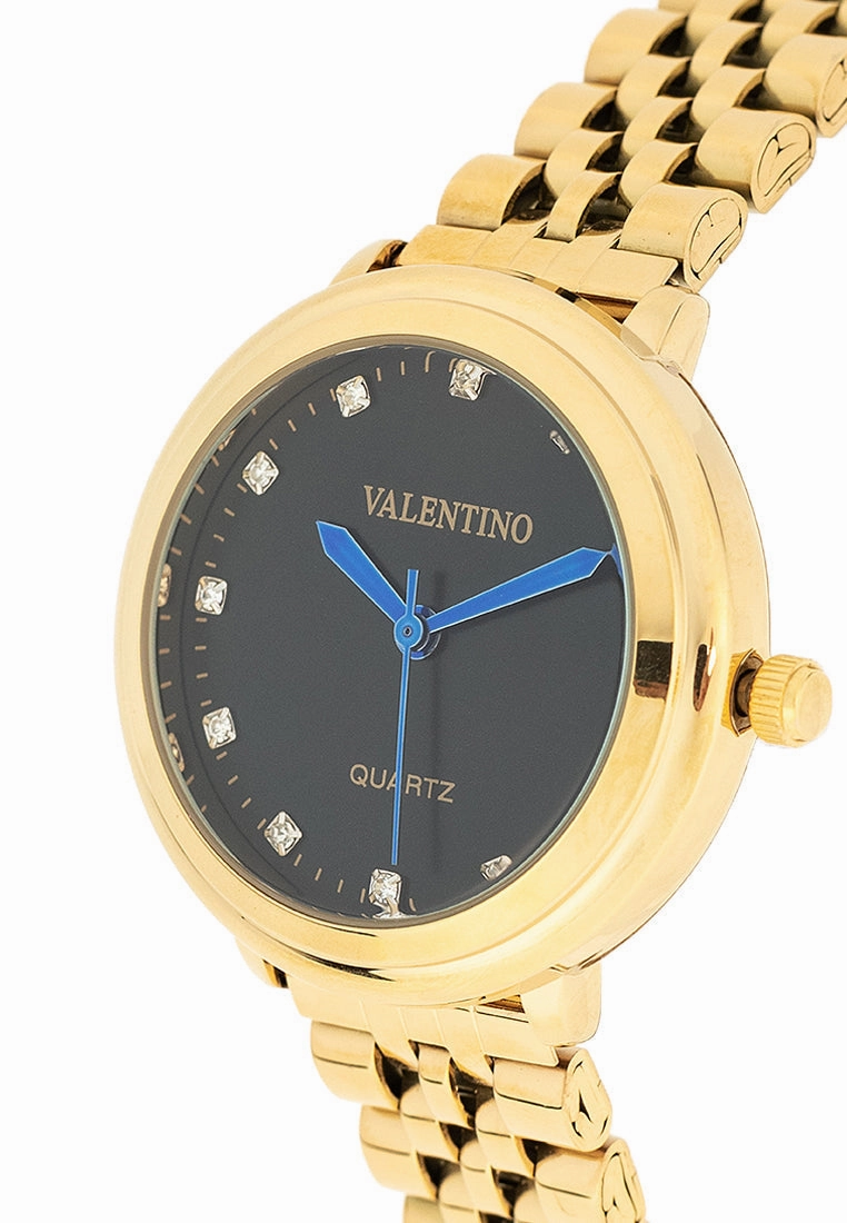 Valentino 20122428-BLACK DIAL Stainless Steel Strap Analog Watch for Women