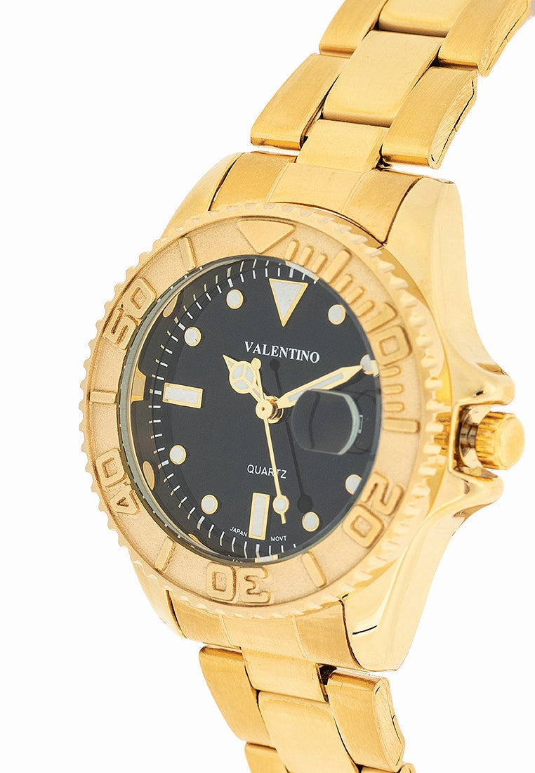 Valentino 20122464-BLACK DIAL Stainless Steel Strap Analog Watch for Women