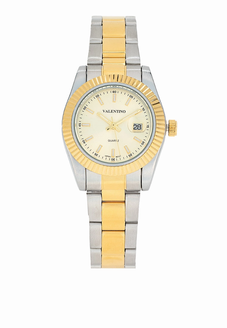 Valentino 20122467-TWO TONE - GOLD DIAL Stainless Steel Strap Analog Watch for Women