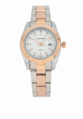 Valentino 20122468-TWO TONE - WHITE DIAL Stainless Steel Strap Analog Watch for Women