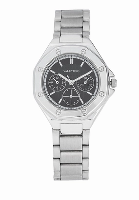 Valentino 20122472-BLACK DIAL Stainless Steel Strap Analog Watch for Women