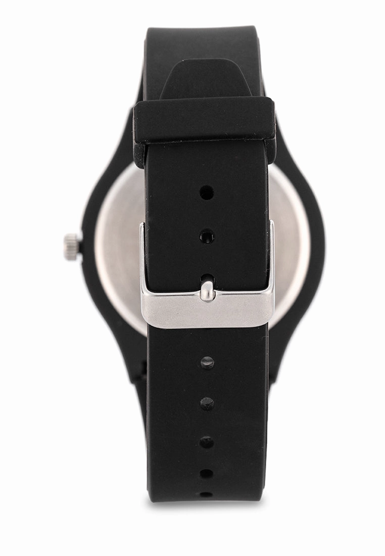 Valentino Rubber Strap Analog Watch for Women 20122094-BLK - BLACK DIAL LINE