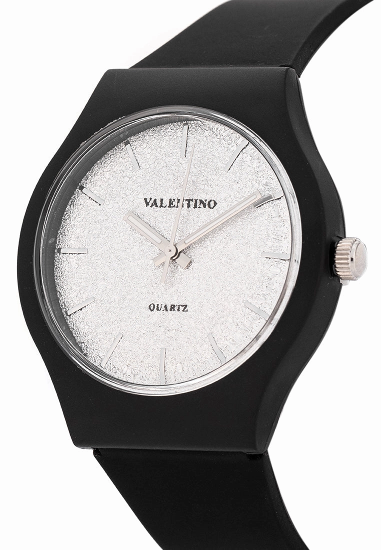 Valentino Rubber Strap Analog Watch for Women 20122094-BLK - BLACK DIAL LINE