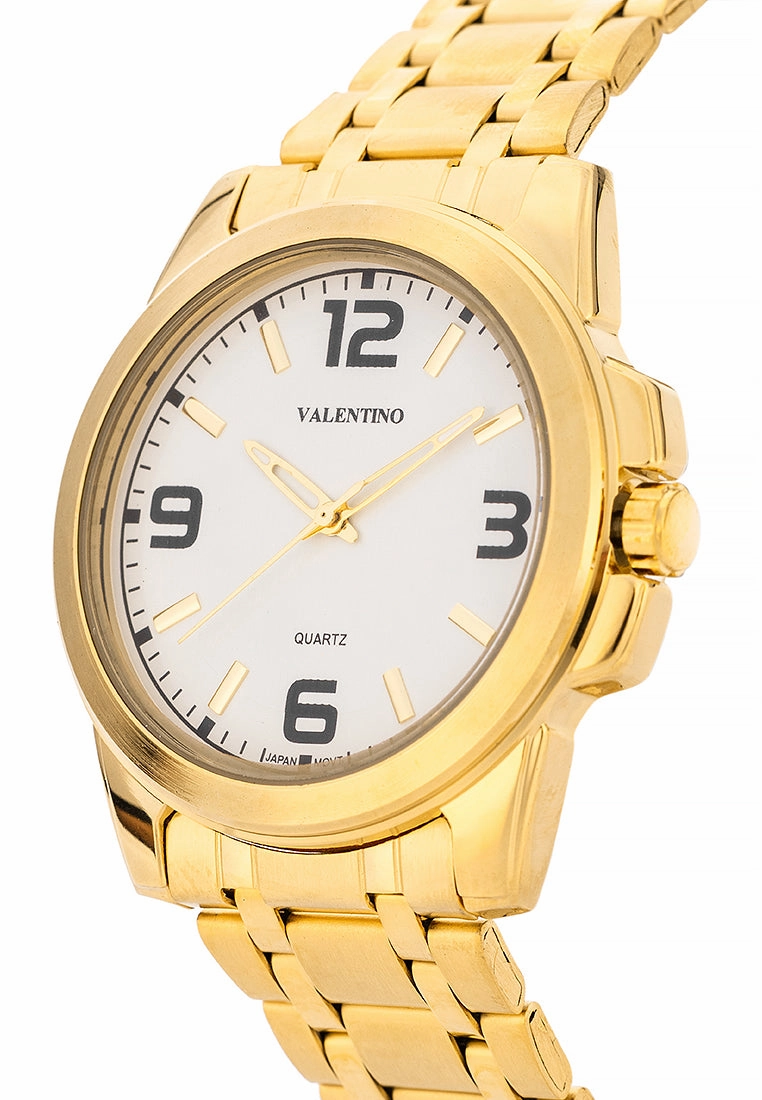 Valentino Stainless Steel Strap Analog Watch for Men 20121952-GOLD - WHITE DIAL