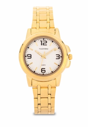 Valentino Stainless Steel Strap Analog Watch for Women 20121953-GOLD - WHITE DIAL