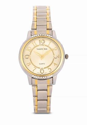 Valentino Stainless Steel Strap Analog Watch for Women 20122199-TWO TONE - GOLD DIAL
