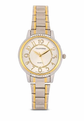 Valentino Stainless Steel Strap Analog Watch for Women 20122199-TWO TONE - SILVER DIAL