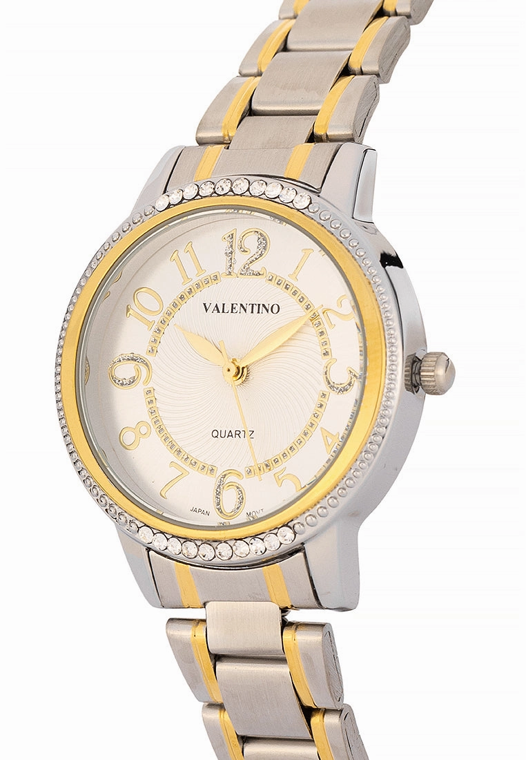 Valentino Stainless Steel Strap Analog Watch for Women 20122199-TWO TONE - SILVER DIAL