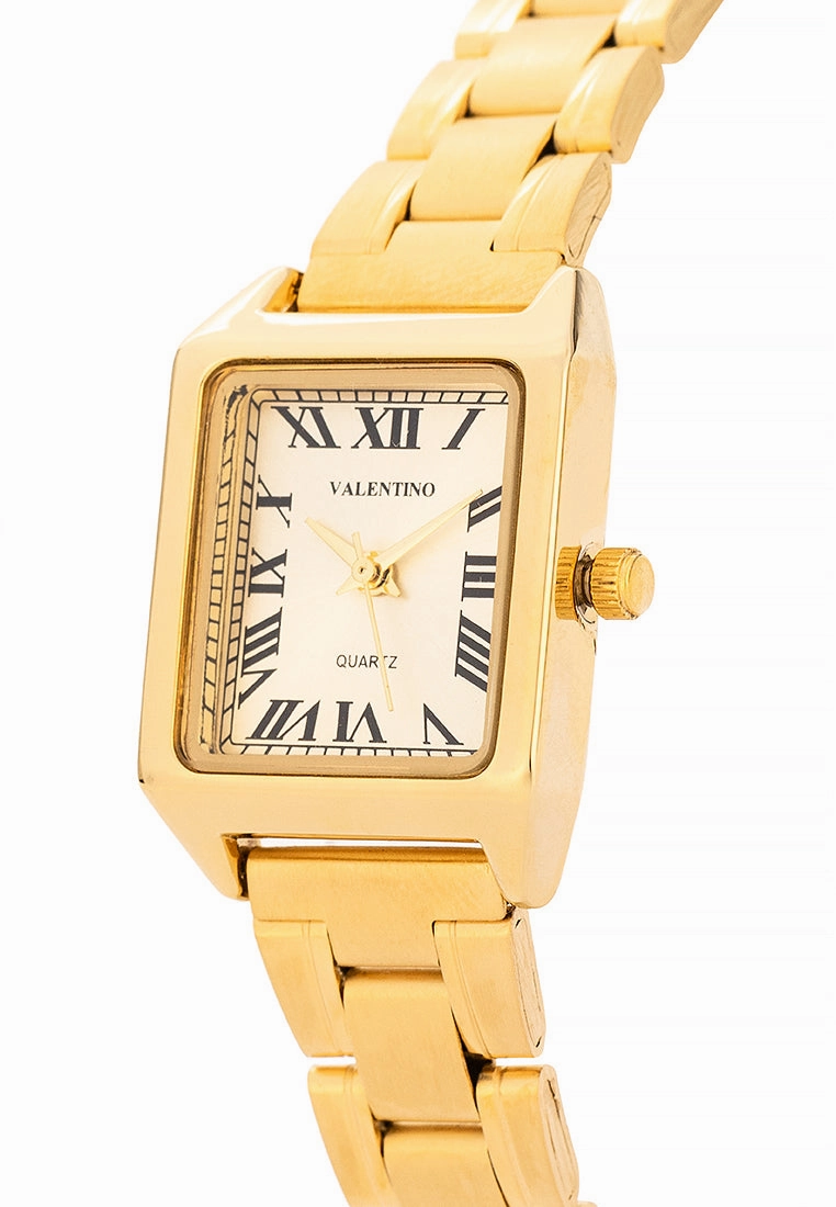 Valentino Stainless Steel Strap Analog Watch for Women 20122256-GOLD - GOLD DIAL ROMAN