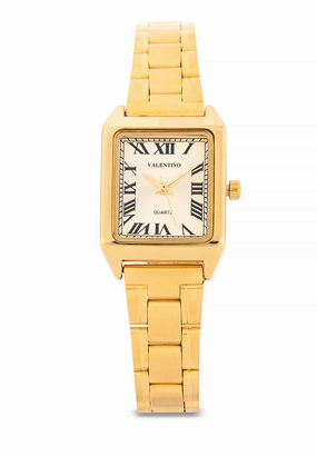 Valentino Stainless Steel Strap Analog Watch for Women 20122256-GOLD - GOLD DIAL ROMAN