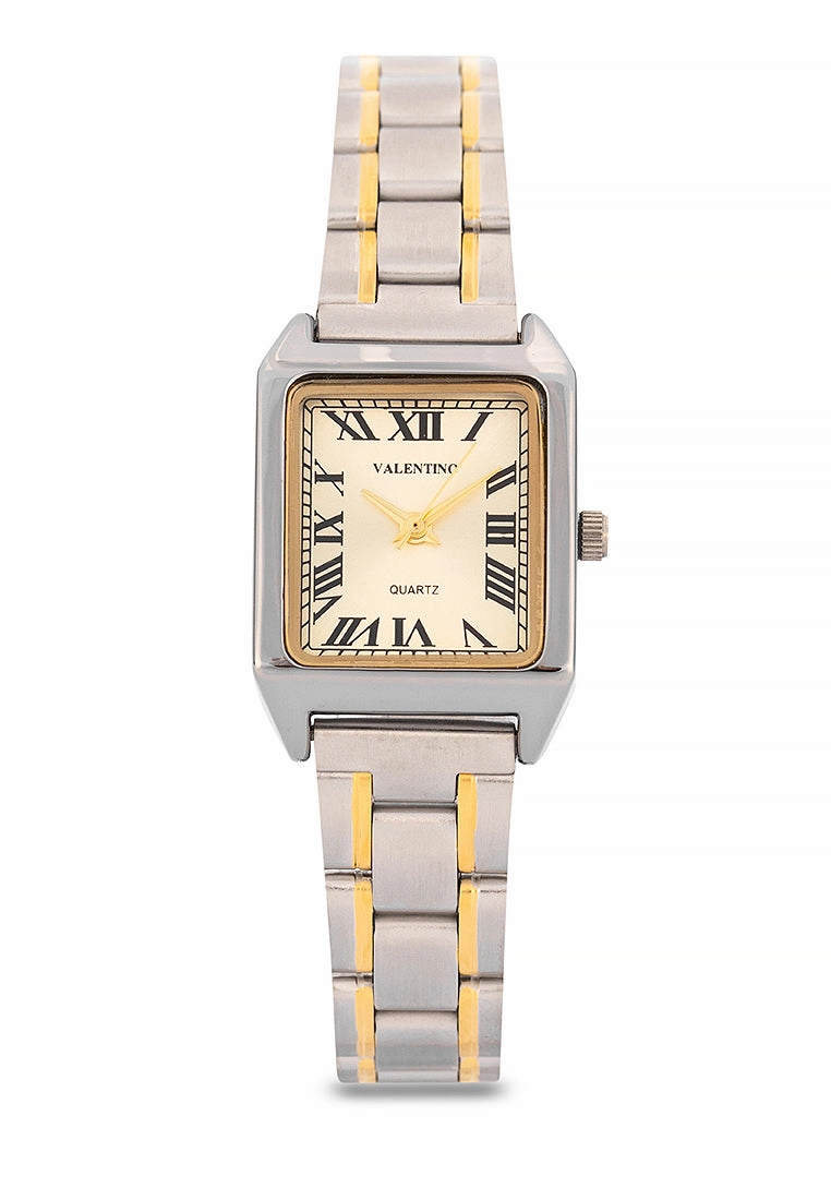 Valentino Stainless Steel Strap Analog Watch for Women 20122256-TWO TONE - GOLD DIAL ROMAN