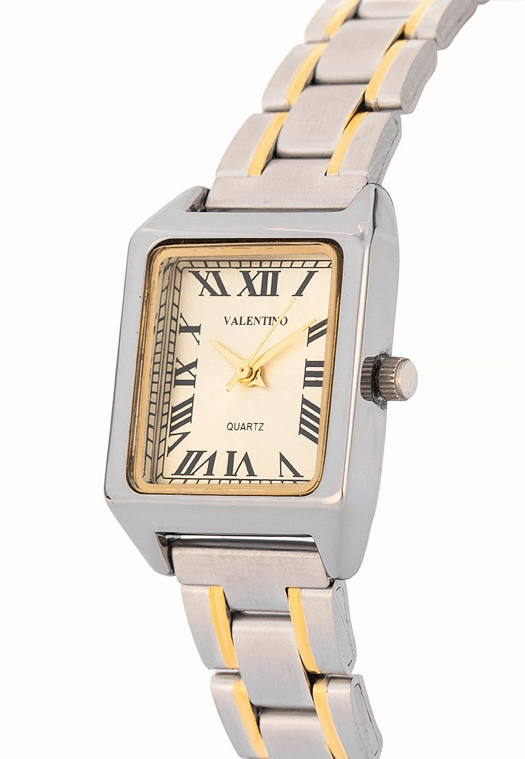 Valentino Stainless Steel Strap Analog Watch for Women 20122256-TWO TONE - GOLD DIAL ROMAN