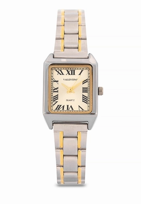 Valentino Stainless Steel Strap Analog Watch for Women 20122256-TWO TONE - GOLD DIAL ROMAN