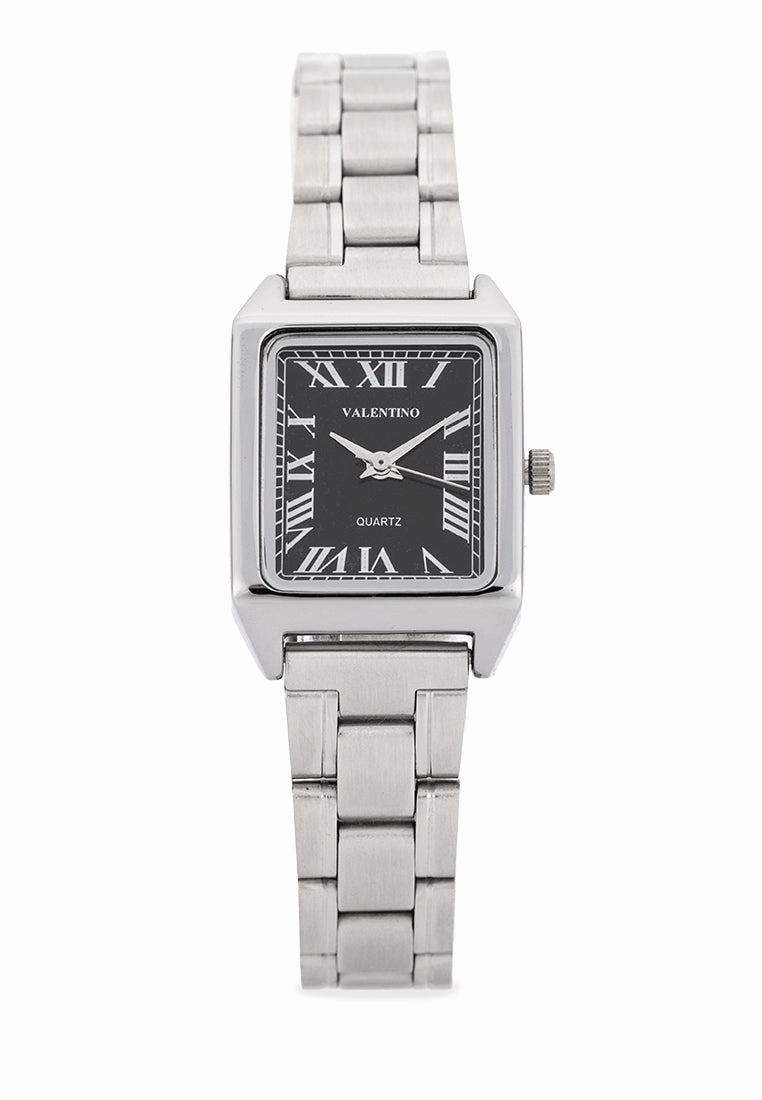 Valentino Stainless Steel Strap Analog Watch for Women 20122257-BLK DIAL - ROMAN