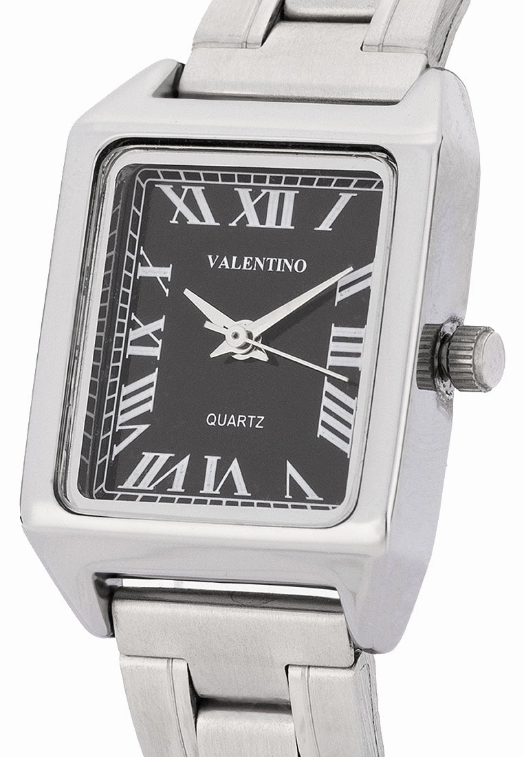 Valentino Stainless Steel Strap Analog Watch for Women 20122257-BLK DIAL - ROMAN