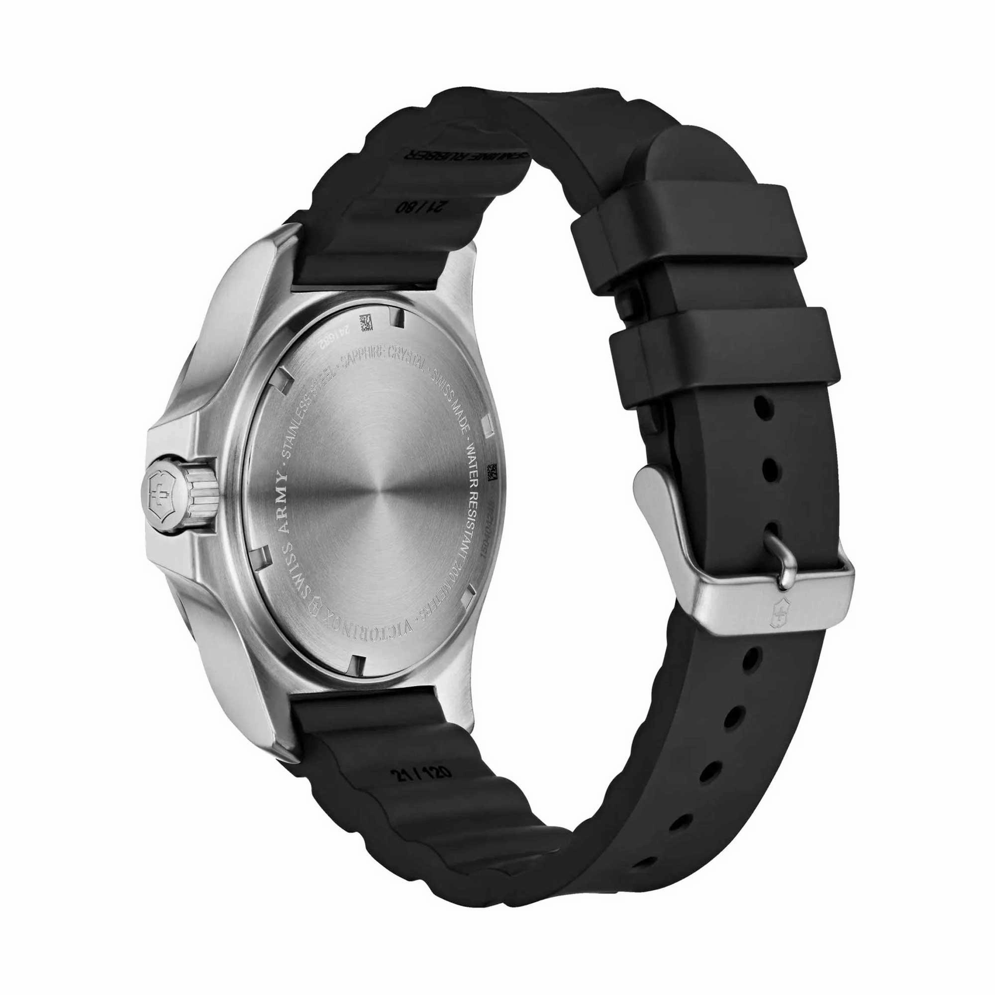 Victorinox Swiss Army Men's Quartz Watch - I.N.O.X. Black Dial Rubber Strap | 241682.1