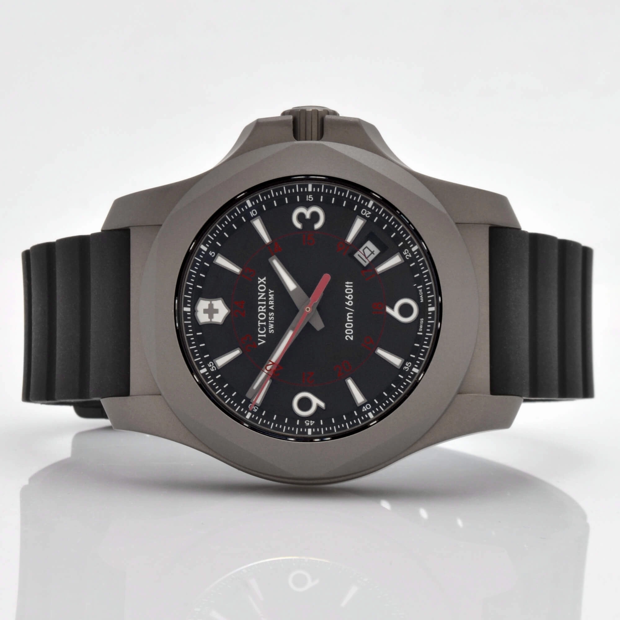 Victorinox Swiss Army Men's Quartz Watch - I.N.O.X. Black Dial Titanium | 241883